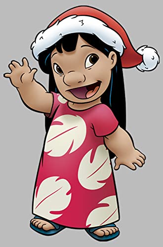 Disney Stitch Lilo Holiday Girl's Heather Crew Tee2