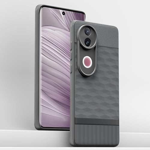 Image of Pikkme Back Cover for iQOO Z10R 5G / Vivo V50 5G / V50e 5G / Vivo T4R 5GSoft Grip 3D Hexa Cube Texture Silicone Bumper Case (Grey)