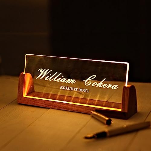 Placa de nombre escritorio acrílico personalizada placa de nombre grabada para escritorio y puerta decoración oficina placa identificación para nuevo trabajo profesor letrero de nombre personalizado