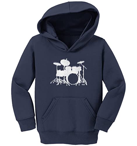 Tcombo Drum Silhouette - Musician Drummer Toddler/Youth Fleece Hoodie