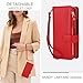 Dteck for Samsung Galaxy Z Fold 7 (2025 Release) Flip Wallet Phone Case with Wrist Strap Lanyard, Built-in S Pen Holder/Hand Strap/Kickstand/Card Slots/Zipper Pocket, PU Leather Protective Cover, Red