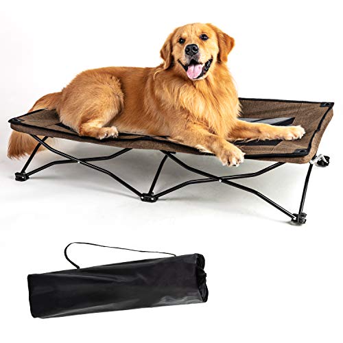YEP HHO Large Elevated Folding Pet Bed Cot Travel Portable Breathable Cooling Textilene