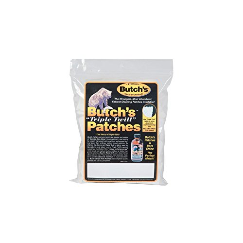 Butch's Triple Twill Gun Cleaning Patches 16, 12, 10 Gauge Square Cotton 300PK