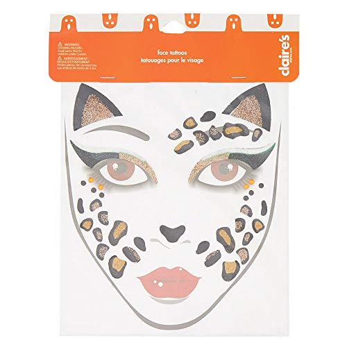 Claire's Girl's Cat Face Tattoos - Black, 18 Pack