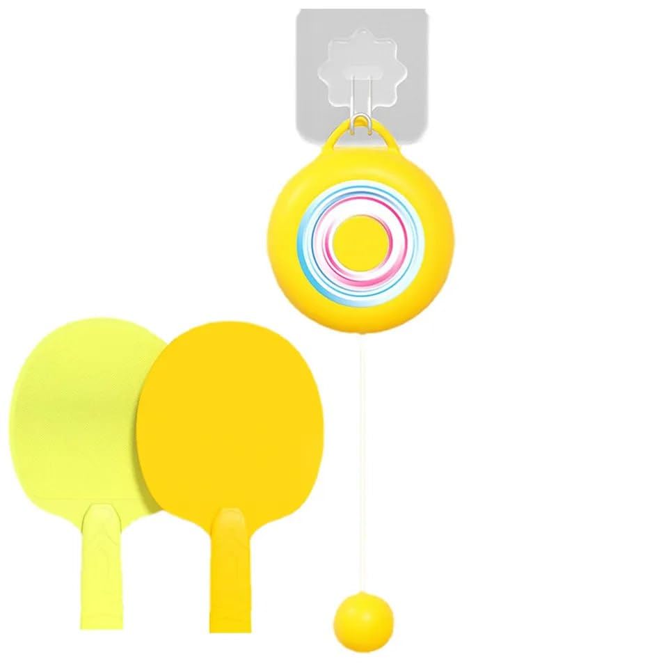 Samip Hanging Table Tennis Self Training Indoor Gaming 2 Racket & 3 Practice Ball Portable - Double Sparring Hanging Toys Parent Child Interaction Indoor Toys (Round Shape) (B0D83VLCQZ) Amazon Price History, Amazon Price Tracker