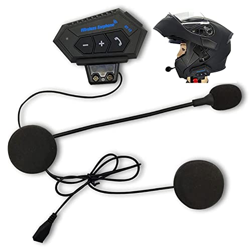 Image of Wireless Motorcycle Helmet Bluetooth Headset | Dual Stereo Speakers Hands-Free Music & Call Control | Mic Earphones 8H Backup Play | Compatible with Android & iOS