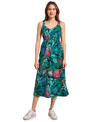 CECIL Damen B143469 Leinenkleid, Trefoil Green, XL EU