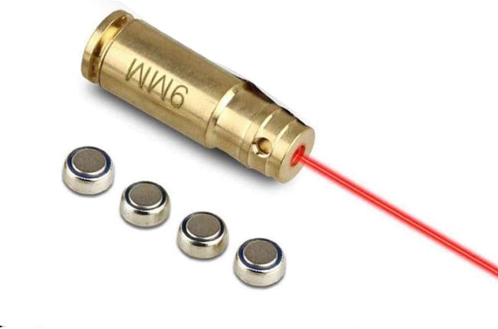 GOTICAL Red Dot 9mm 9 mm Laser Bore Sighter Boresight Hunting Tool 9 mm Cartridge Bore Sight Red Laser Boresighter 9mm boresighters