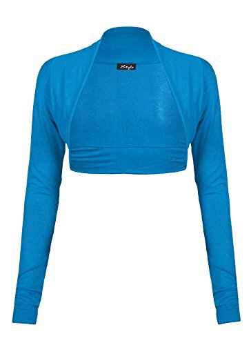 Bolero de viscosa turquesa ideal para vestidos de fiesta y cenas elegantes de mujer XL