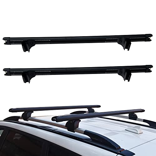 KEHOSX Adjustable Roof Rack Cross Bars, 53 Inches Heavy Duty 180 lbs Aluminum Roof Rack with Raised Side Rail Gap Compatible with Toyota Rav4 Jeep SUVs