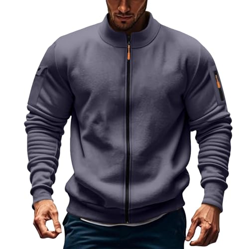 Winter Coats for Men Full Zip Sweatshirts Casual Stand Collar Workout Jackets Outdoor Lightweight Athletic Coat3