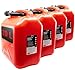 Produktbild KOVA 4x Benzinkanister 20L ROT Kunststoff Dieselkanister Reservekanister Kraftstoffkanister 20 Liter Wasserkanister für Benzin Diesel Wasser AdBlue, 20-Liter-Kanister & Außgießer 20 ltr Petrol Can