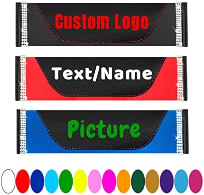 MVJAA Car Seat Belt Cushion,Custom Txt Seat Belt Cover Pad,Carbon Fiber Seatbelt Covers Shoulder Pad Protective Sleeve