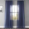 HPD Half Price Drapes Linen Sheer Curtains 96 Inches Long Linen curtain for Bedroom & Living Room 1 Panel, 50W x 96L, Blue Lapis