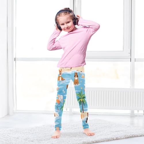 Bolaz Toddler Girls Leggings Printed Yoga Pants Leggings Coconut Tree Dog for Kids4