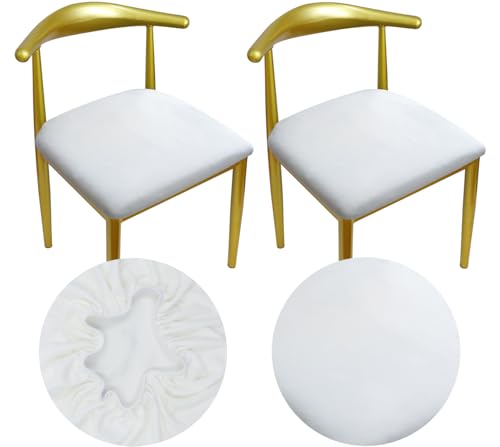 HuaLiSiJi Housse D'assise de Chaise Housse Tabouret Rond Velours Tissu de Luxe Diamètre 36-50 cm, Lavable et Anti Poussière,Convient pour Tabourets Ronds et...