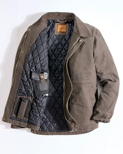 Image of Venado Concealed Carry Jacket for Men - Heavy Duty Canvas - Conceal Carry Pockets
