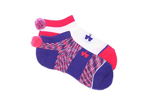 Under Armour Girl`s No Show Socks With Pom Pom 2 Pack