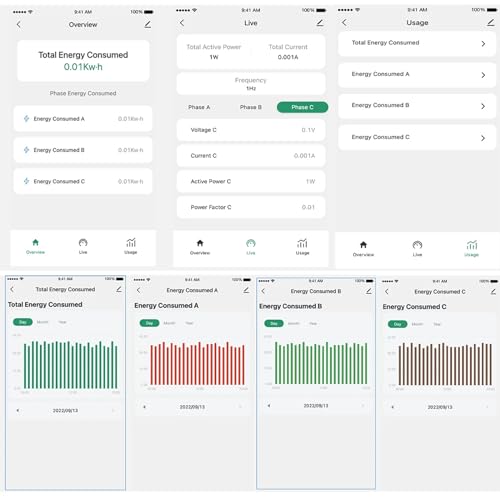 Image of Tuya App WiFi Smart Power Energy KWh Meter Monitoring 3 Phase Single Phase with 120A CT Clamp Transformer (16MM Diameter Hole) for Smart Home Voltage Current Power Energy Consumption Monitor Meter