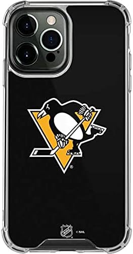 Skinit Clear Phone Case Compatible with iPhone 13 Pro Max - Officially Licensed NHL Pittsburgh Penguins Solid Background Design