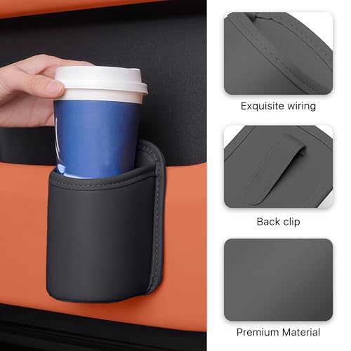 Portavasos para puerta de carro, clip de cuero impermeable miniatura 4