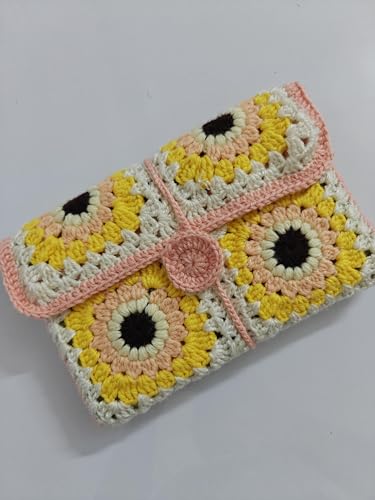 Crochet Yellow Floral Book Sleeve
