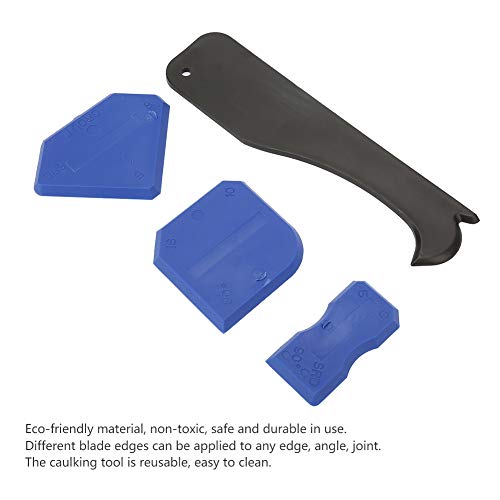 ANKROYU 4PCS Caulking Scraper, Silicone Sealant Remover Shovel Glass Cement Caulking Scraper, Glass Cement Scraper, Caulking Tool for Bathroom(Blue)