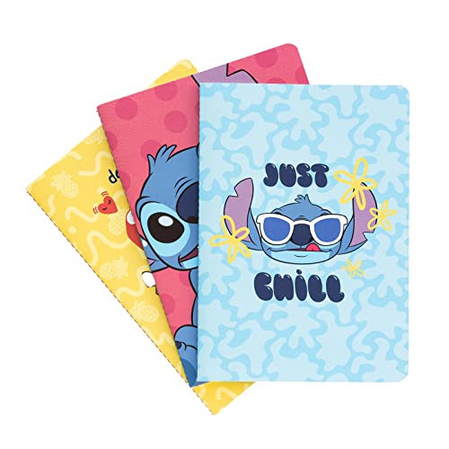 Grupo Erik - Lot 3 Carnet de Notes Stitch | Lilo et Stitch Disney | Carnet a5, Cahier Dessin | Journal Intime | Cadeau 10 ans | Cadeau Fille