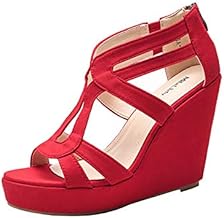 Red wedges amazon Clearance