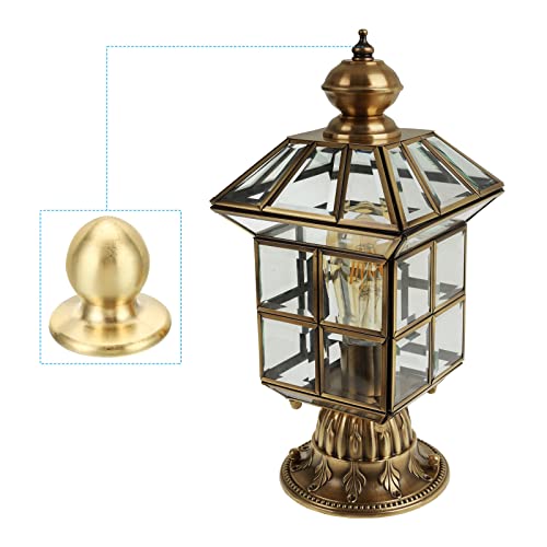 Image of PATIKIL 1.1 inch Tall Brass Lamp Finials Cap Knob, 2 Set Lamp Screw Holder Tapped 1 /4-27 for Table and Floor Lamp Shade Decorations