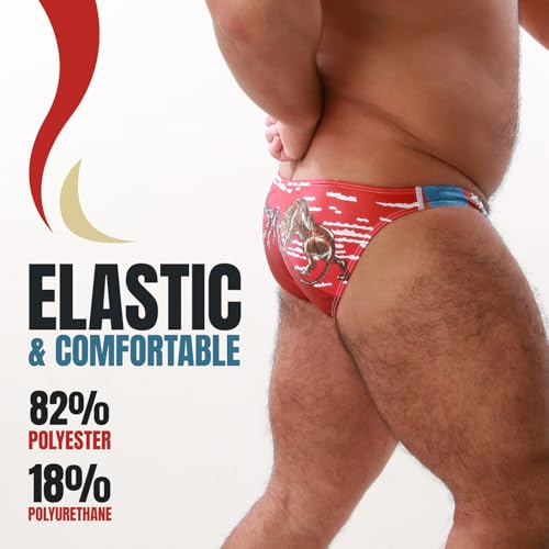 PROPAGANDA Premium Japanese Swimwear Quick-Drying, Stretchy Fabri Kabuki & Sumo Patterns Men's Exotic Bikini Brief 5