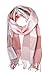 D&Y Unisex Classic Softer Than Cashmere Plaid Fringe End Scarf, Beige/Peach