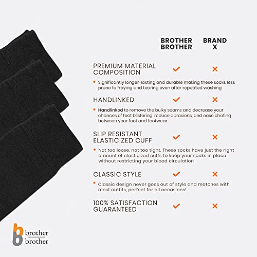 BB BROTHER BROTHER 5 Pairs Over the Calf Dress Socks for Men, Breathable Combed Cotton, Handlinked Toe, US 7-103