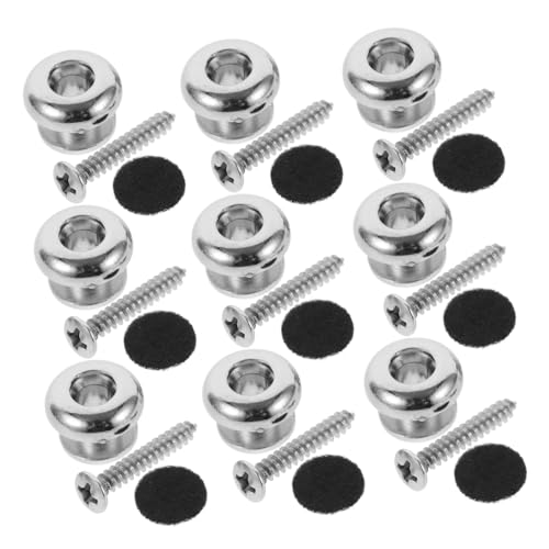 ERINGOGO 30Pcs Guitar Strap Lock Buttons with Screws and Felt Pads Secure Design for Electric and Acoustic Guitars Durable Construction for Use Fit