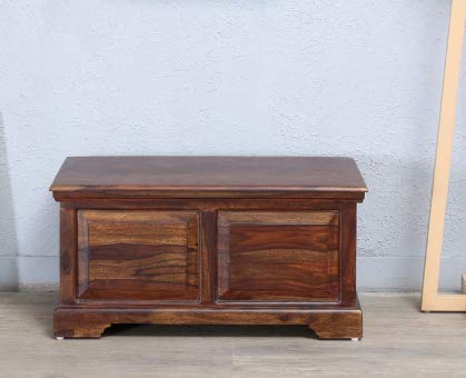 Shilpi Handmade Stand Field Solid Wood Trunk Storage Box in Provincial Teak Finishing-image-19