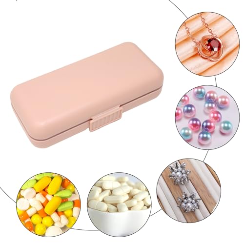 Image of yueton 1Pack Mini Compartment Plastic Organizer Small Multifunctional Organizer Portable Travel Storage Box for Hair Accessories, Cotton Swab, Sticking Plaster, Needle