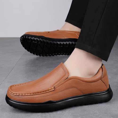 Top - Grain Cowhide Mens Loafers Slip on Shoes Casual Comfort Soft Moccasin Daily Flats Driving Walking Shoes Lightweight4