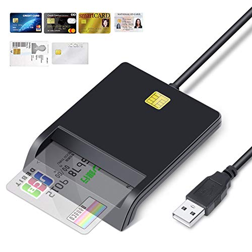 Lector de Tarjeta Inteligente, DOD Military USB-C Lector de Tarjeta de Memoria CAC de Acceso común Compatible con Windows XP/Vista /7/8/10/Mac OS
