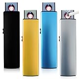WIYETY 4 mecheros electrónicos contra tormentas: encendedor eléctrico resistente al viento con puerto USB, encendido de doble cara, encendedor de tormenta sin llama, recargable por USB, sin gas
