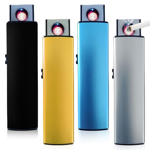 WIYETY 4 Stück Sturmfeuerzeug Elektronisches Feuerzeug: Winddicht Elektrisch Feuerzeug mit USB-Anschluss, Doppelseitige Zündung Flammenloses Sturmfeuerzeug, USB Feuerzeuge Wiederaufladbar, Ohne Gas WIYETY 4 Stück Sturmfeuerzeug Elektronisches Feuerzeug: Winddicht Elektrisch Feuerzeug mit USB-Anschluss, Doppelseitige Zündung Flammenloses Sturmfeuerzeug, USB Feuerzeuge Wiederaufladbar, Ohne Gas