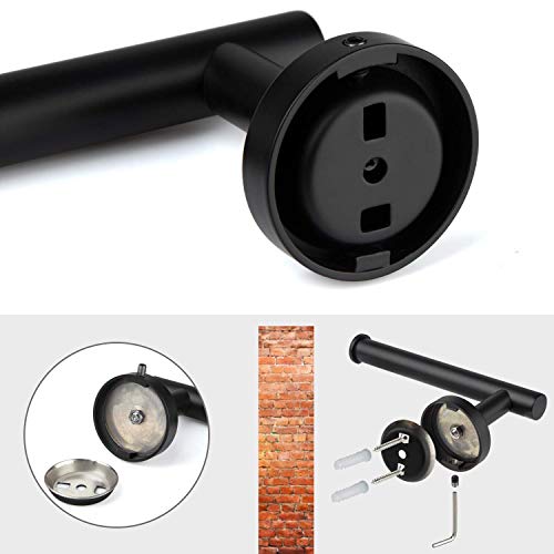Bathroom Towel Rack Set 5-Pieces, 16\'\' Matte Black Bathroom Hardware Accessories Set SUS304 Stainless Steel Wall Mounted, Includes 16 Inch Bath Towel Holder, Toilet Paper Holder, 3 Robe Towel Hooks