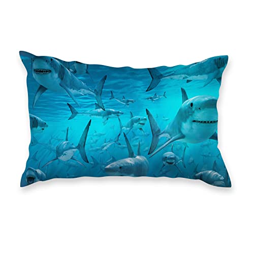 YUANZU Shark Duvet Cover Set Single for Kids Boys Teens Bedding Set 2 Pieces Ocean White Shark Underwater World Printed Soft Microfiber Quilt Cover with Zipper Closure (135x200cm & 1Pillowcase) - Image 3
