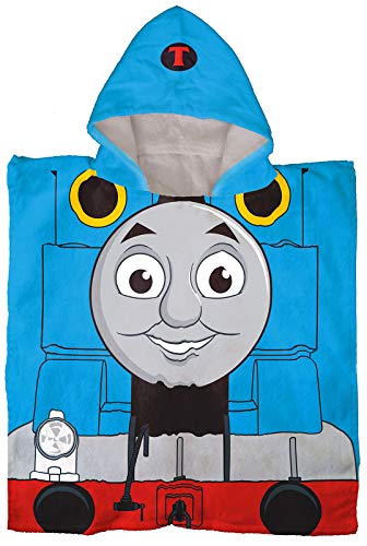 Jay Franco Thomas & Friends Kids Bath/Pool/Beach Hooded Poncho - Super Soft & Absorbent Cotton Towel, Measures 22 x 22 Inch (Official Thomas & Friends Product)