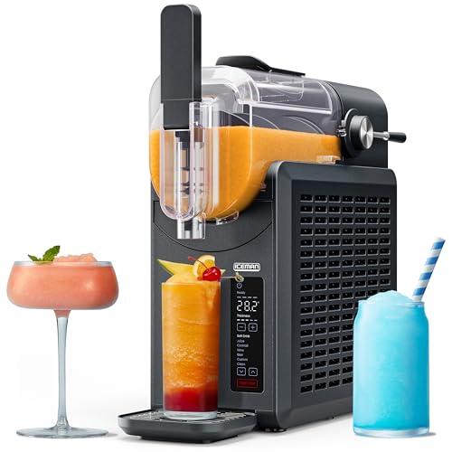 iceman by chefman slush-ease slushie machine 68oz frozen drink maker amp slushy machine with 5 presets and led display no ice needed perfect for frozen margaritas frappes smoothies and shakes