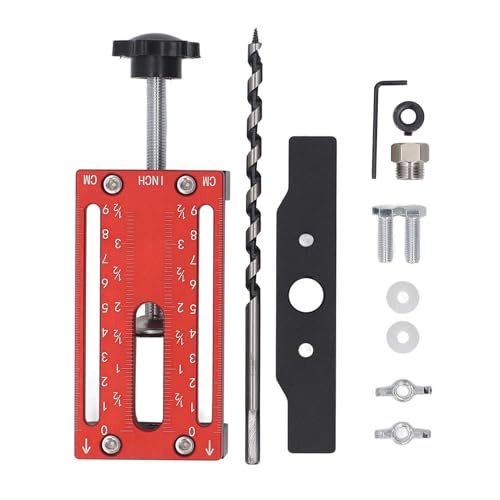 With Adjustable Support Arm, Cabinet Template Tool and Wood Drilling Dowelling Guide. Aluminum Alloy Punch Locator Drill Guide for Framed and Frameless Cabinet Door Installation