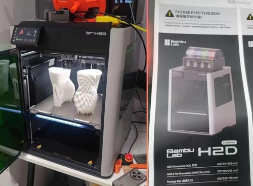 Image of Bambu Lab H2D 3D Printer with High-Speed CoreXY Printing, Dual Extrusion, Large Build Volume, Auto Bed Leveling, Silent Operation, and Precision FDM Printing for Hobbyists and Professionals