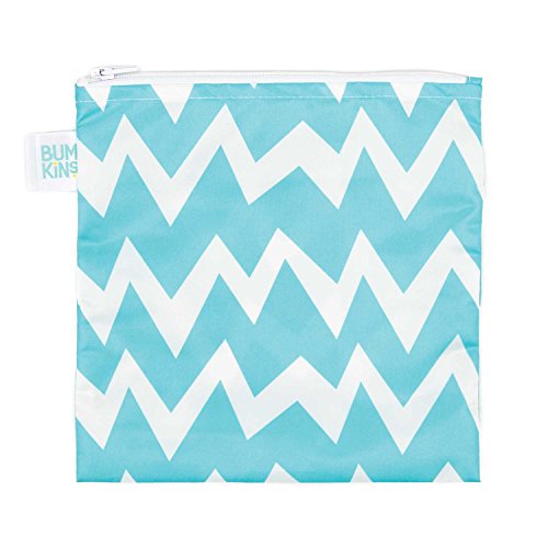 Bumkins Reusable Snack Bag Large, Blue Chevron