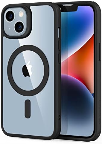 ESR for iPhone 14 Plus Case, Compatible with MagSafe, Shockproof Military-Grade Protection, Yellowing Resistant, Magnetic Phone Case for iPhone 14 Plus, Classic Hybrid Case (HaloLock), Clear Black