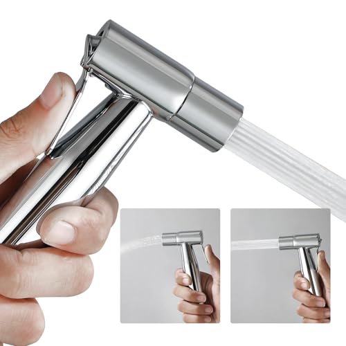 BARROCK 2 Pack Bidet Sprayer Head Only, Stainless Steel Handheld Shattaf Jet Spray for Toilet, Baby Cloth Diaper Sprayer with Adjustable Water Pressure Control, Chrome