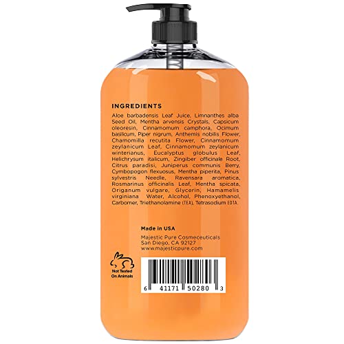 Majestic Pure Cellulite Cream, Hot Cream 87% Organic, Tight Muscles & Joint And Muscle, Natural Cellulite Treatment - Soothes, Relaxes, And Tightens Skin - 9 Oz #TOP1